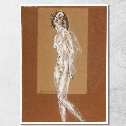 Nudo Femminile In Piedi Arthur Bowen Davies abd49 quadro stampato su tela