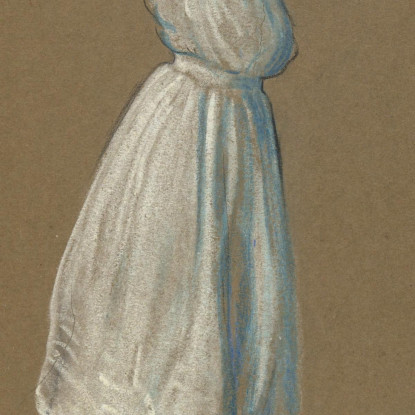 Donna In Piedi Con Le Mani Dietro La Testa Arthur Bowen Davies abd66 quadro stampato su tela