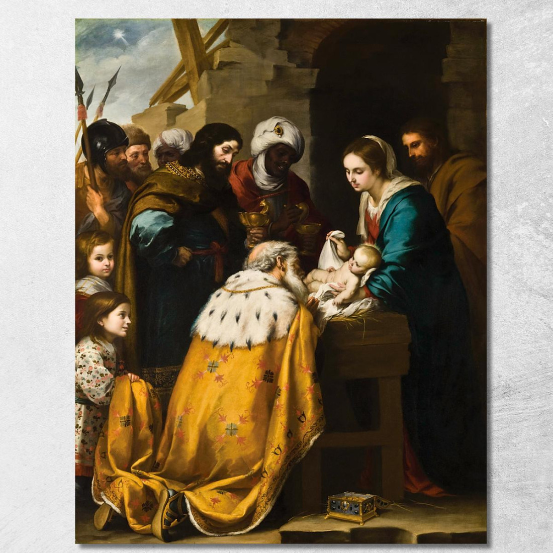 Adorazione Dei Magi Bartolomé Estebán Murillo bem3 quadro stampato su tela