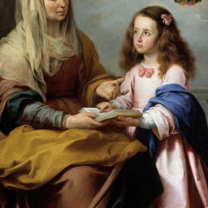 Educazione Della Vergine Bartolomé Estebán Murillo bem8 quadro stampato su tela