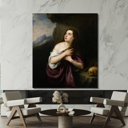 Maddalena Penitente Bartolomé Estebán Murillo bem13 quadro stampato su tela
