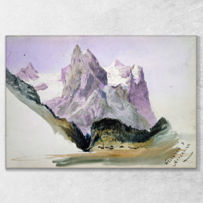 Wellhorn E Wetterhorn Di Brunig Sul Retro John Singer Sargent jss370 quadro stampato su tela