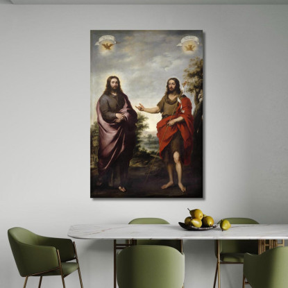 San Giovanni Battista Che Indica Cristo Bartolomé Estebán Murillo bem18 quadro stampato su tela