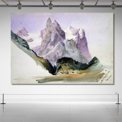 Wellhorn E Wetterhorn Di Brunig Sul Retro John Singer Sargent jss370 quadro stampato su tela