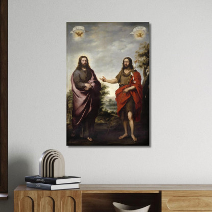 San Giovanni Battista Che Indica Cristo Bartolomé Estebán Murillo bem18 quadro stampato su tela
