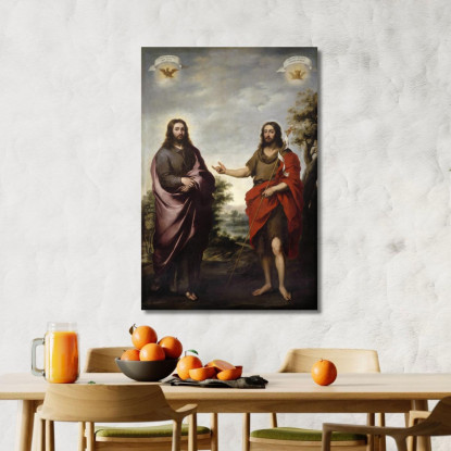 San Giovanni Battista Che Indica Cristo Bartolomé Estebán Murillo bem18 quadro stampato su tela