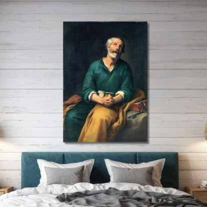 San Pietro In Lacrime Bartolomé Estebán Murillo bem19 quadro stampato su tela