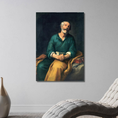 San Pietro In Lacrime Bartolomé Estebán Murillo bem19 quadro stampato su tela