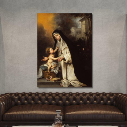 Santa Rosa Da Lima Bartolomé Estebán Murillo bem20 quadro stampato su tela
