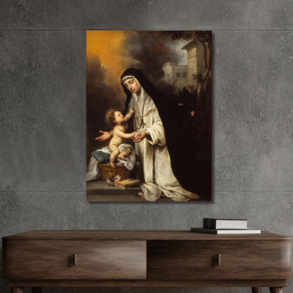 Santa Rosa Da Lima Bartolomé Estebán Murillo bem20 quadro stampato su tela