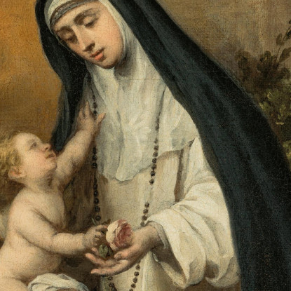 Santa Rosa Da Lima Bartolomé Estebán Murillo bem21 quadro stampato su tela