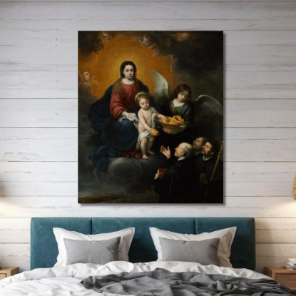 Il Bambino Gesù Che Distribuisce Pane Ai Pellegrini Bartolomé Estebán Murillo bem37 quadro stampato su tela