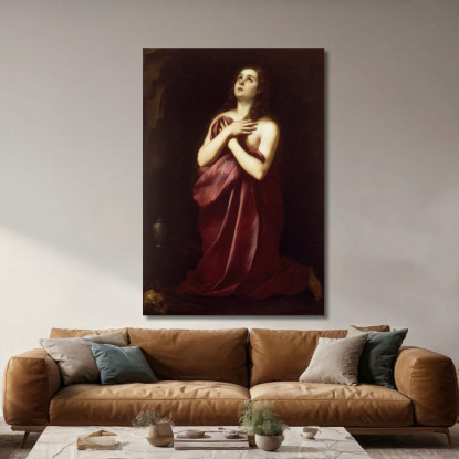 Maddalena Penitente Bartolomé Estebán Murillo bem40 quadro stampato su tela