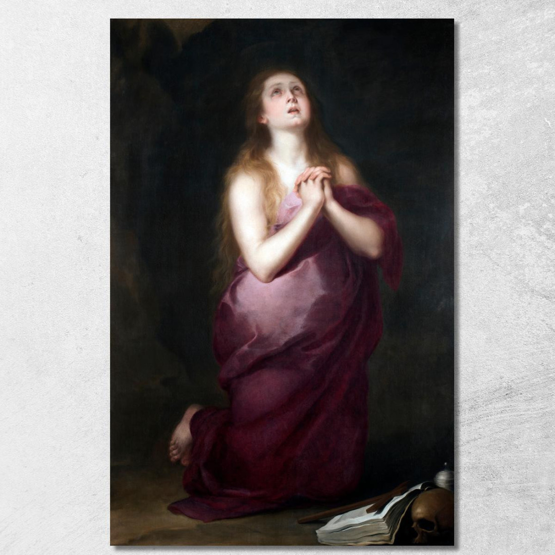 Maddalena Penitente Bartolomé Estebán Murillo bem41 quadro stampato su tela