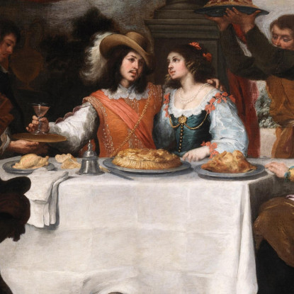 Il Figliol Prodigo Che Banchetta Bartolomé Estebán Murillo bem43 quadro stampato su tela