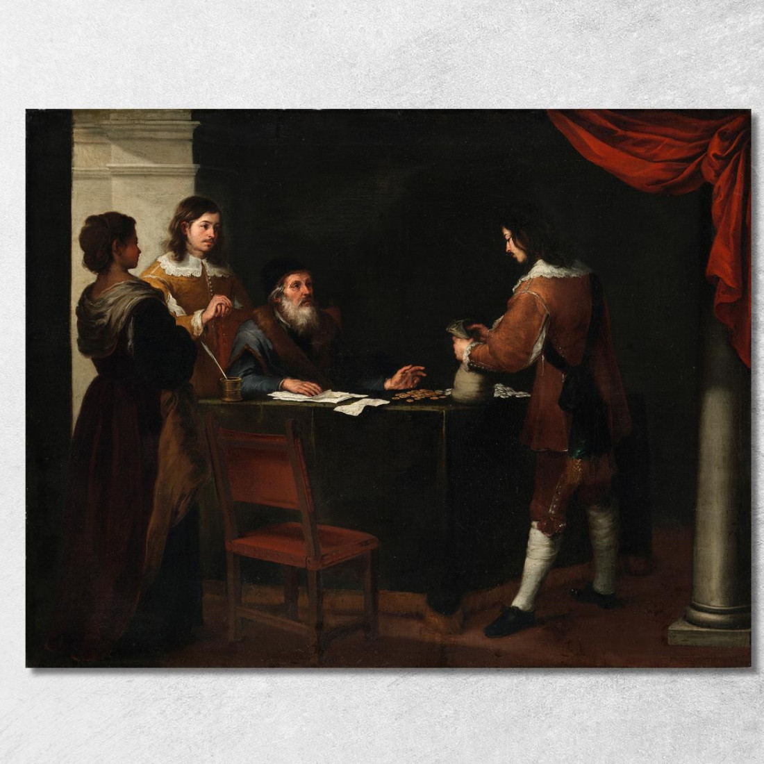 Il Figliol Prodigo Che Riceve La Sua Parte Bartolomé Estebán Murillo bem45 quadro stampato su tela