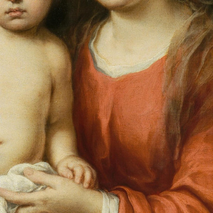 La Vergine Con Il Bambino Con Un Rosario Bartolomé Estebán Murillo bem49 quadro stampato su tela