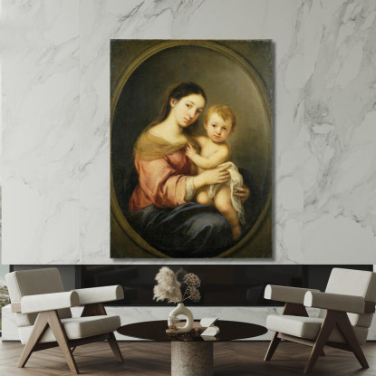 La Vergine Con Il Bambino Bartolomé Estebán Murillo bem51 quadro stampato su tela