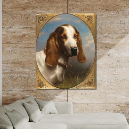 Un Cane Da Caccia Carl Reichert crc4 quadro stampato su tela