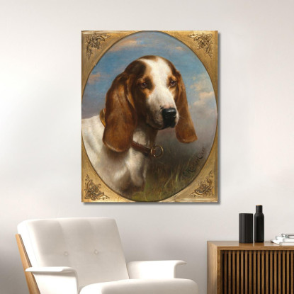 Un Cane Da Caccia Carl Reichert crc4 quadro stampato su tela