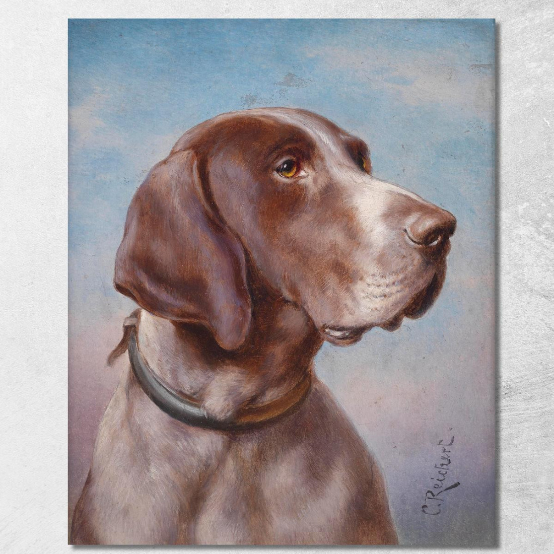 Ritratto Di Un Cane Carl Reichert crc31 quadro stampato su tela