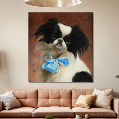 Japanese Chin Carl Reichert crc35 quadro stampato su tela
