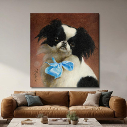 Japanese Chin Carl Reichert crc35 quadro stampato su tela