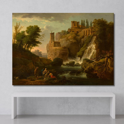 Le Cascatelle Di Tivoli Claude-Joseph Vernet cjv19 quadro stampato su tela