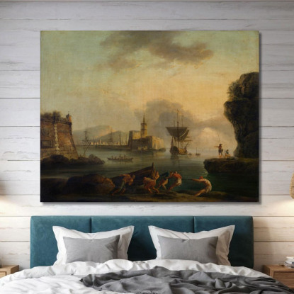 Napoli Claude-Joseph Vernet cjv22 quadro stampato su tela