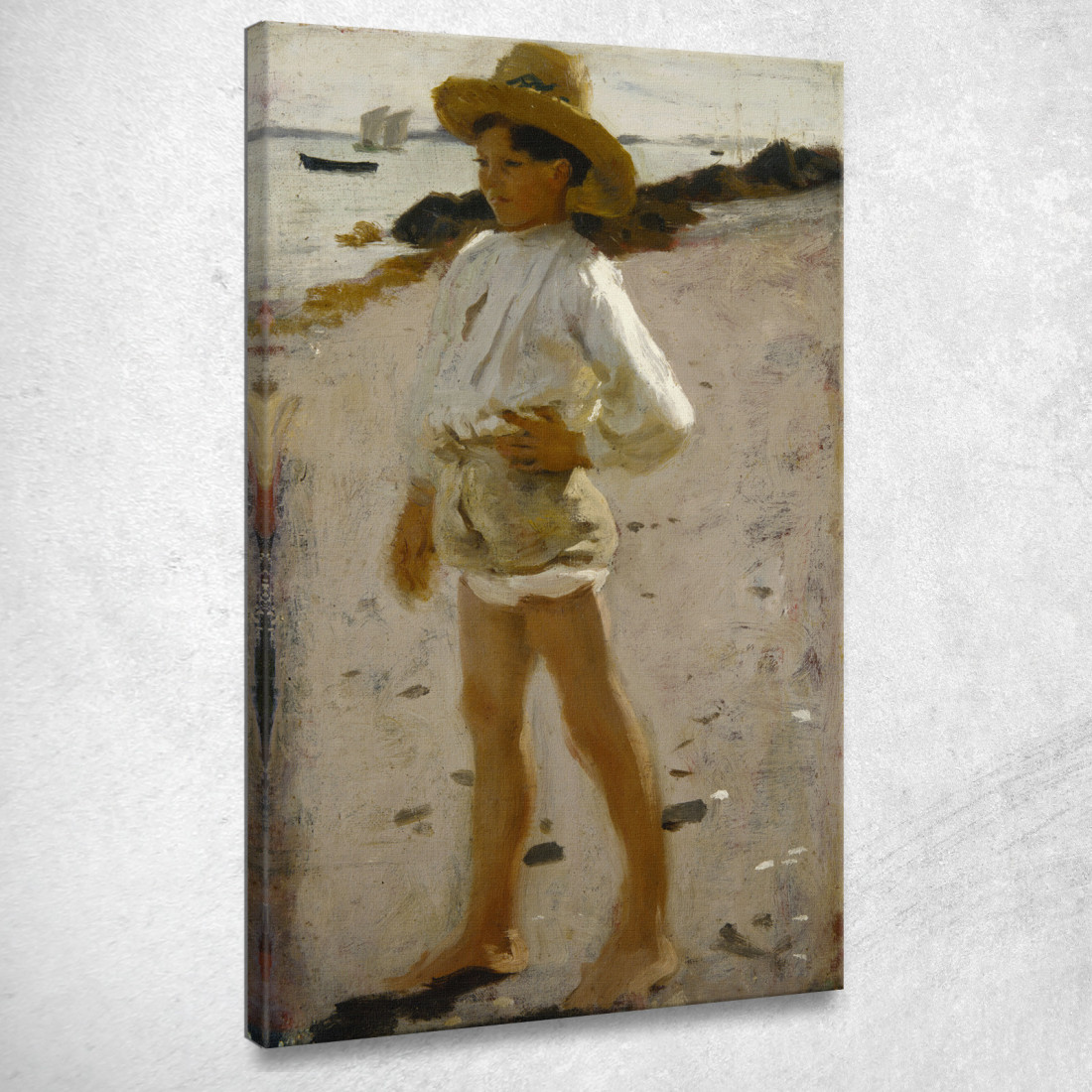 Giovane Ragazzo Sulla Spiaggia John Singer Sargent jss386 quadro stampato su tela