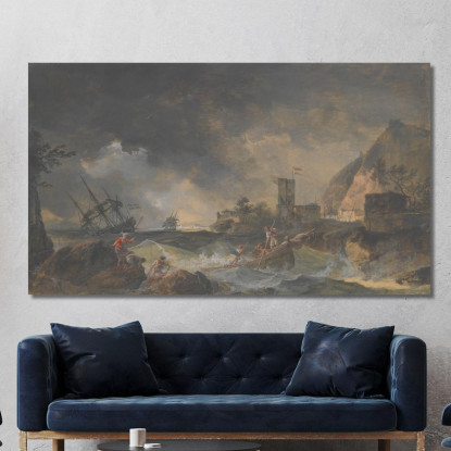 Tempesta Claude-Joseph Vernet cjv26 quadro stampato su tela