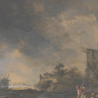 Tempesta Claude-Joseph Vernet cjv26 quadro stampato su tela