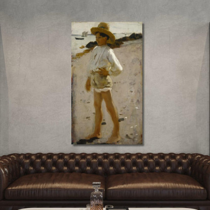 Giovane Ragazzo Sulla Spiaggia John Singer Sargent jss386 quadro stampato su tela