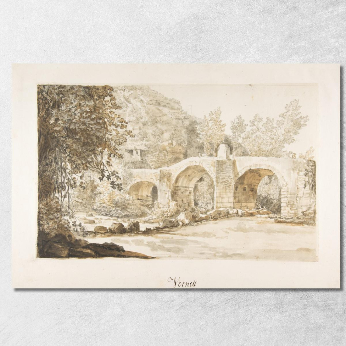 Il Ponte Acquoria Claude-Joseph Vernet cjv36 quadro stampato su tela
