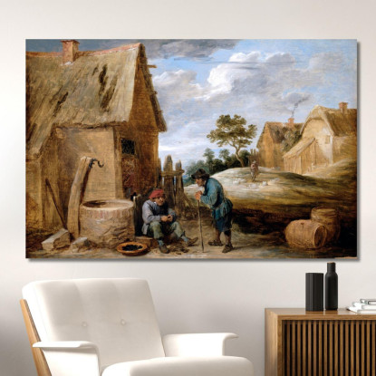 Un Contadino Che Mangia Cozze David Teniers The Younger dty11 quadro stampato su tela