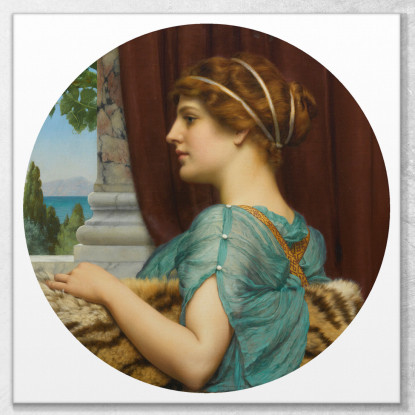 Una Dama Pompeiana 3 John William Godward jwg8 quadro stampato su tela