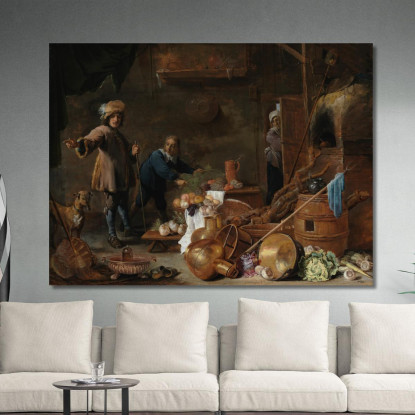 Interno Di Cucina 2 David Teniers The Younger dty48 quadro stampato su tela