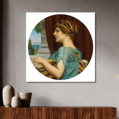 Una Dama Pompeiana 3 John William Godward jwg8 quadro stampato su tela