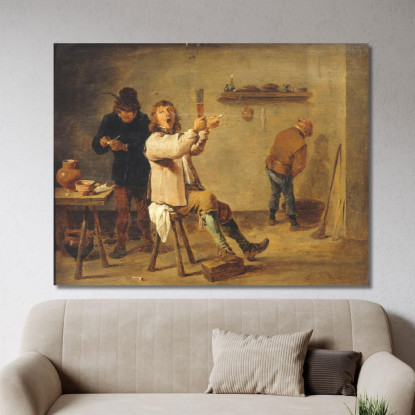 La Chanson À Boire David Teniers The Younger dty50 quadro stampato su tela