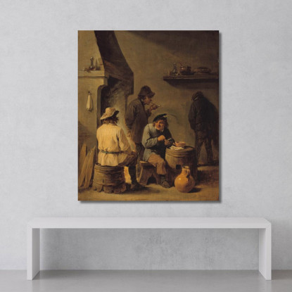 La Tabagie David Teniers The Younger dty51 quadro stampato su tela