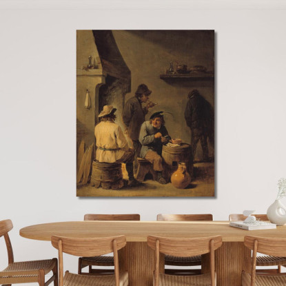 La Tabagie David Teniers The Younger dty51 quadro stampato su tela