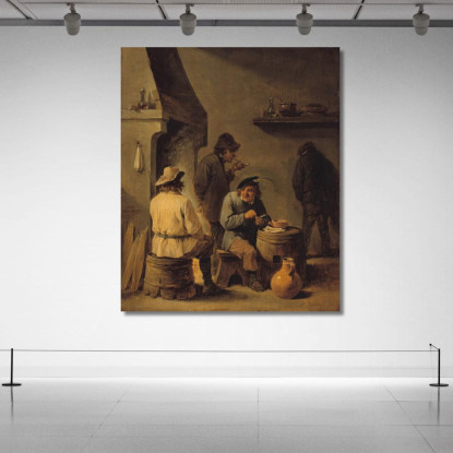 La Tabagie David Teniers The Younger dty51 quadro stampato su tela