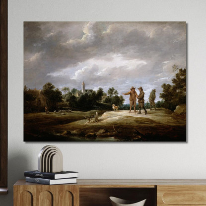 Contadini Che Conversano David Teniers The Younger dty64 quadro stampato su tela