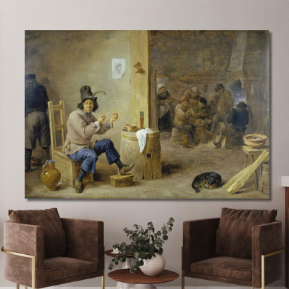 Fumatore In Una Locanda David Teniers The Younger dty75 quadro stampato su tela