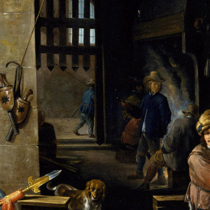 Soldati Che Giocano A Dadi David Teniers The Younger dty77 quadro stampato su tela