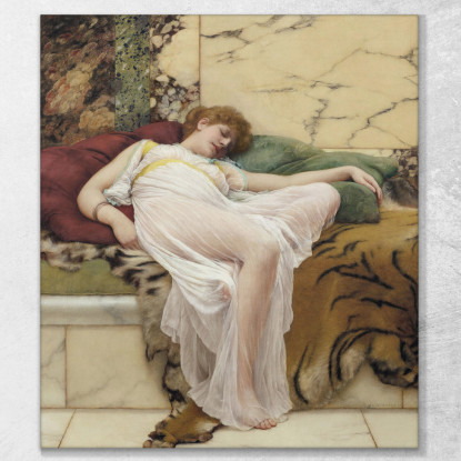 A Siesta John William Godward jwg12 quadro stampato su tela