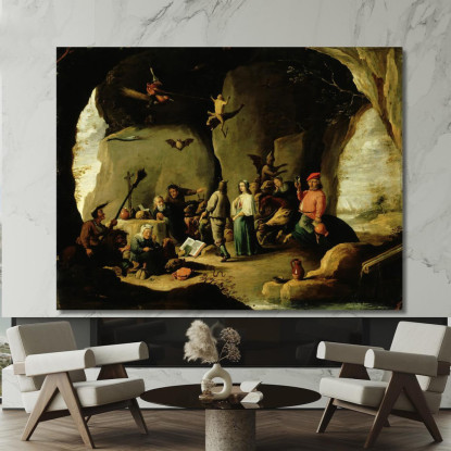 Tentazione Di Sant'Antonio David Teniers The Younger dty85 quadro stampato su tela