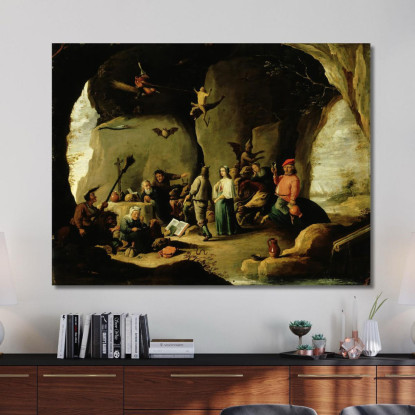 Tentazione Di Sant'Antonio David Teniers The Younger dty85 quadro stampato su tela