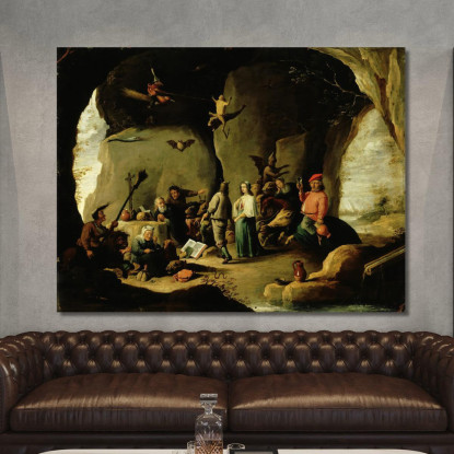 Tentazione Di Sant'Antonio David Teniers The Younger dty85 quadro stampato su tela