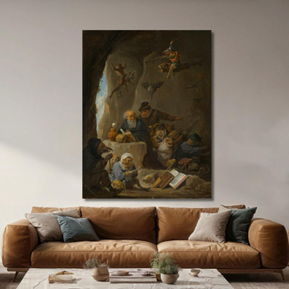 La Tentazione Di Sant'Antonio David Teniers The Younger dty108 quadro stampato su tela